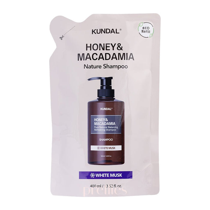 KUNDAL Honey & Macadamia Nature Shampoo 400ml - White Musk (Refill) 