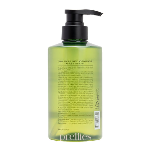 KUNDAL Tea Tree Biotics Acne Body Wash 500ml - Apple Green Tea