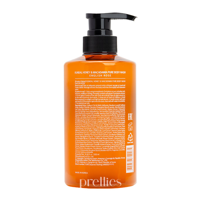 KUNDAL Honey & Macadamia Body Wash 500ml - English Rose