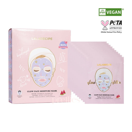 LALARECIPE Glow Face Moisture Mask (Water Melon - Pink) 10pcs/ box 