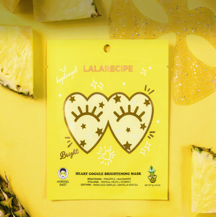 LALARECIPE Heart Goggle Brightening Mask (Pineapple - Yellow) 10pcs/ box