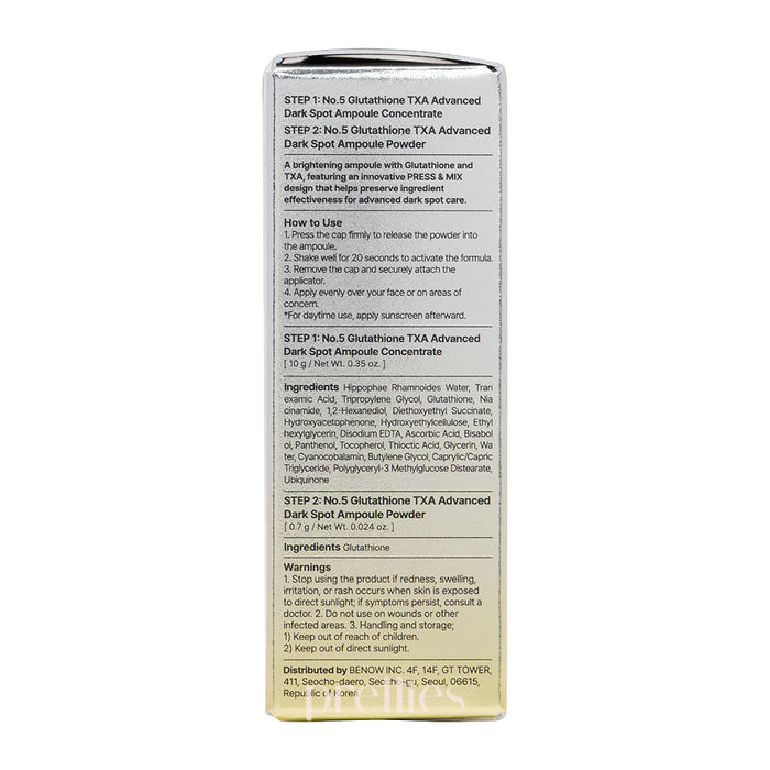 Numbuzin No.5+ Glutathione TXA Advanced Dark Spot Ampoule Concentrate 10g