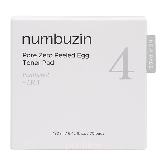 Numbuzin No.4 Pore Zero Peeled Egg Toner Pad (70pcs/box) - Pretties.com.hk