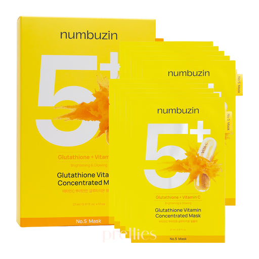 Numbuzin No.5+ Glutathione Vitamin Concentrated Mask 10pcs/ box