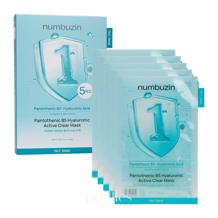 Numbuzin No.1 Pantothenic B5 Hyaluronic Active Clear Mask Sheet - Pretties.com.hk
