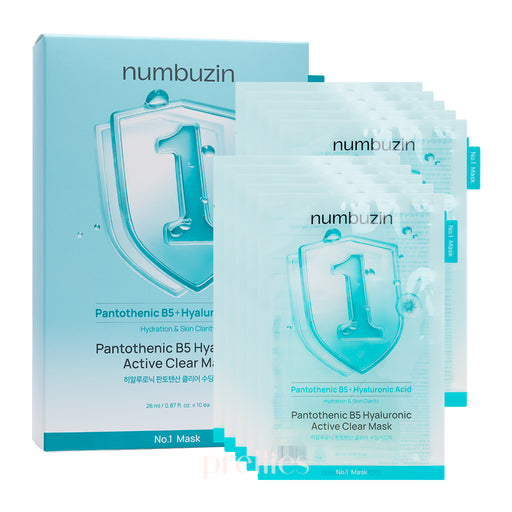 Numbuzin No.1 Pantothenic B5 Hyaluronic Active Clear Mask Sheet 10pcs/Box
