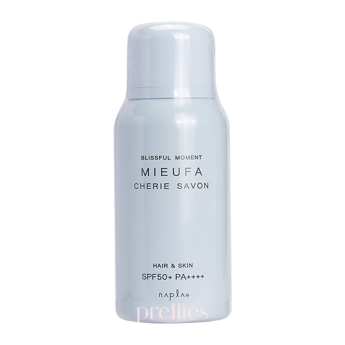 Napla MIEUFA UV Cut Hair & Skin Floral Spray SPF50+PA++++ (Cherie Savon Scent) 80g (Blue) 