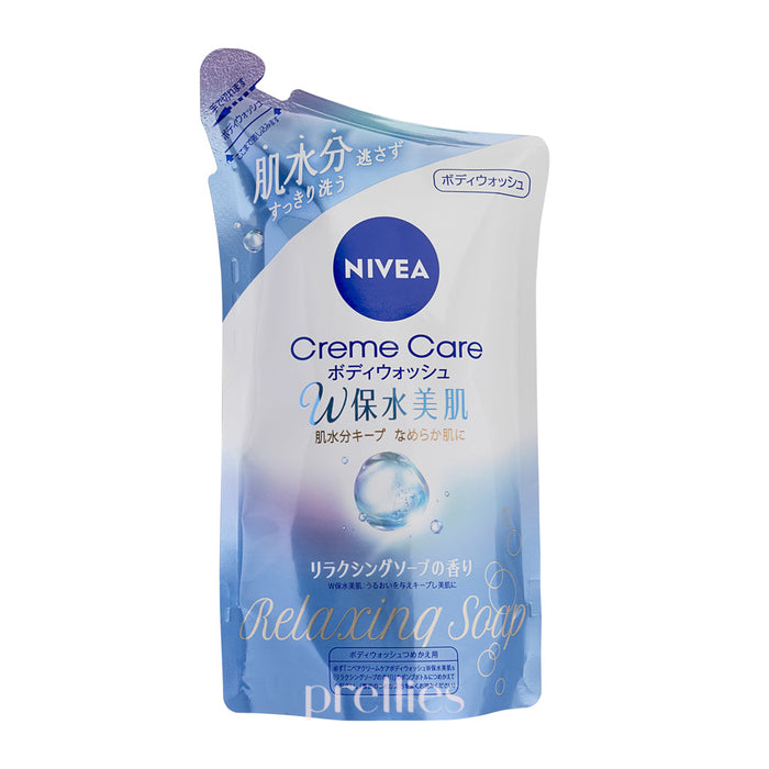 NIVEA Creme Care W Water Retention Body Wash (Refill) 350ml (Relaxing Soap Scent - Blue)