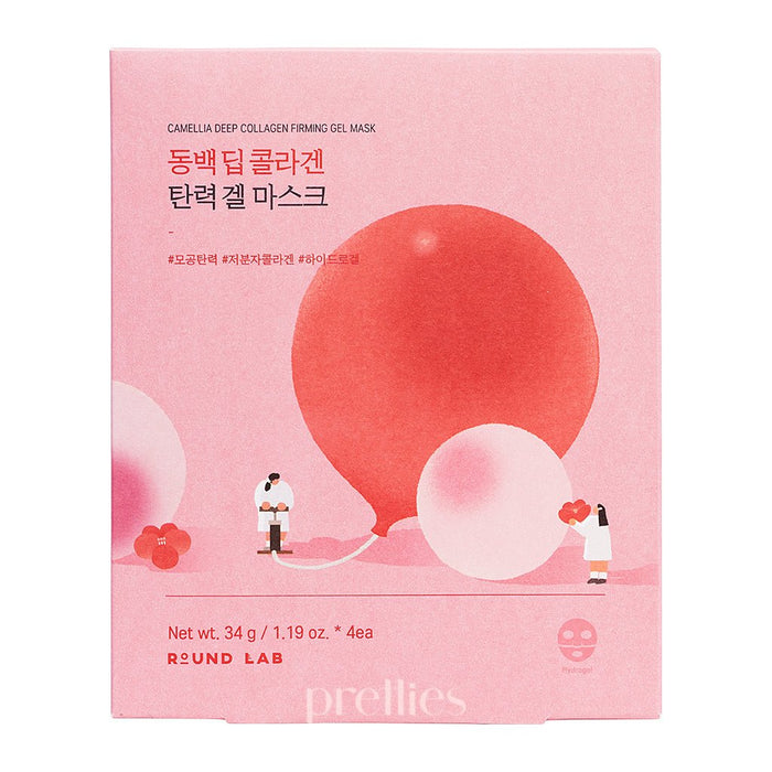 ROUND LAB Camellia Deep Collagen Firming Gel Mask 34g (4pcs/box) 