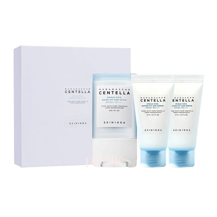 SKIN1004 Madagascar Centella Hyalu-Cica Sunsational Kit (Hyalu-Cica Sun Stick 20g + Hyalu-Cica Water-Fit Serum 15ml*2) 