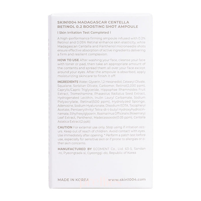 SKIN1004 Madagascar Centella Retinol 0.2 Boosting Shot Ampoule 30ml 