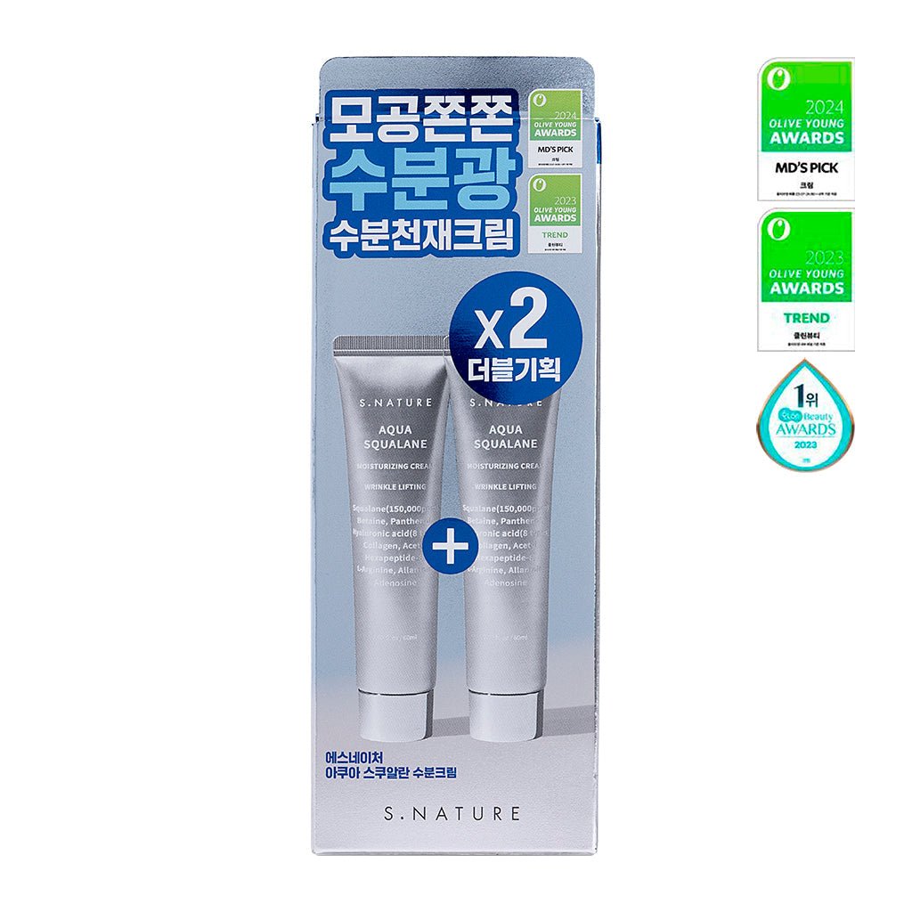 S.Nature Aqua Squalane Moisturizing Cream 60ml+60ml Set 