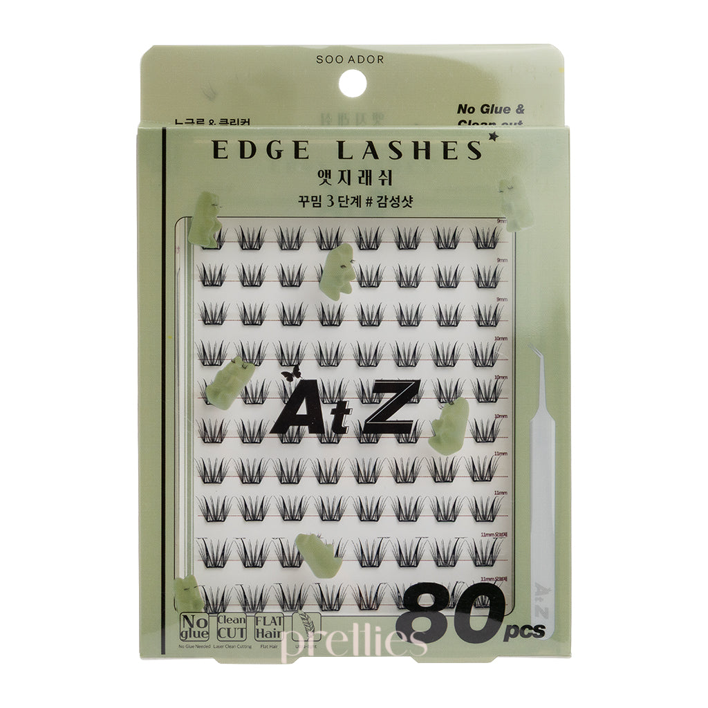 SOO ADOR No Glue & Clean Cut Edge Lashes (#GAM SUNG Shot) 80pcs/ Box (Green Box)