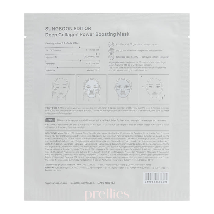 Sungboon Editor Deep Collagen Power Boosting Mask 1ea