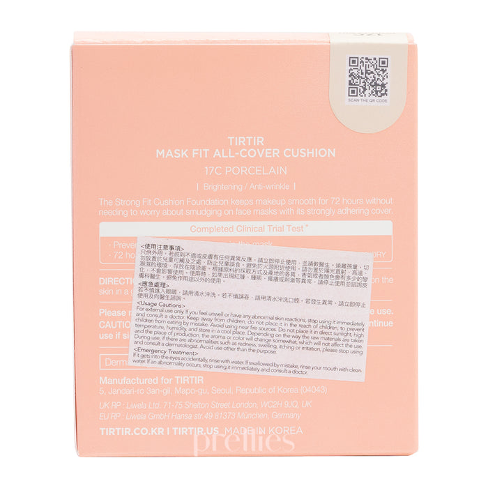 TIRTIR Mask Fit All-Cover Cushion SPF50+ PA+++ 18g(17C Porcelain)(Pink)