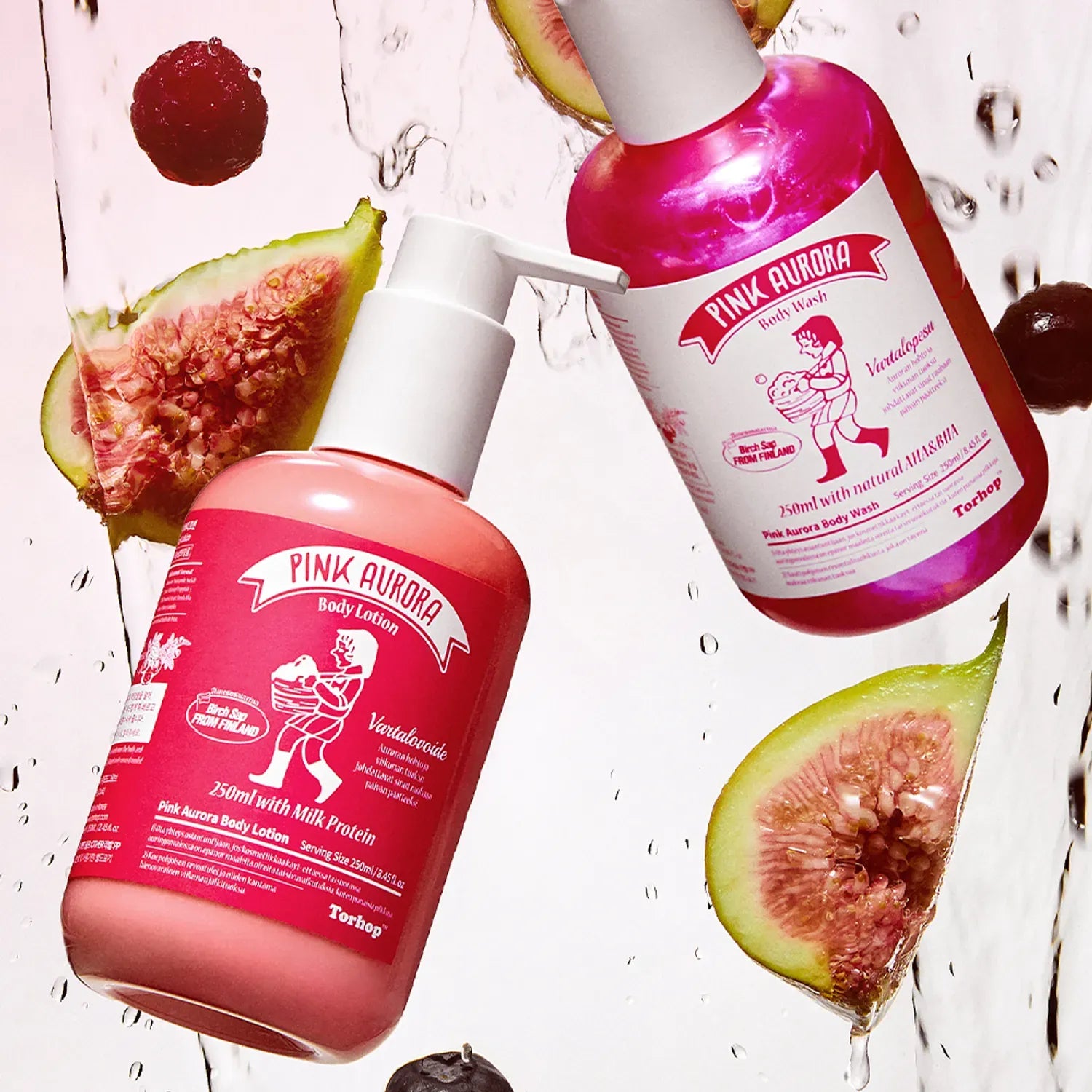 Torhop Pink Aurora Body Wash & Body Lotion 250ml Set