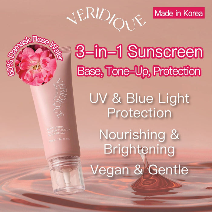 Veridique Rose Berry Water Tone Up Suncream 50ml - Pretties.com.hk