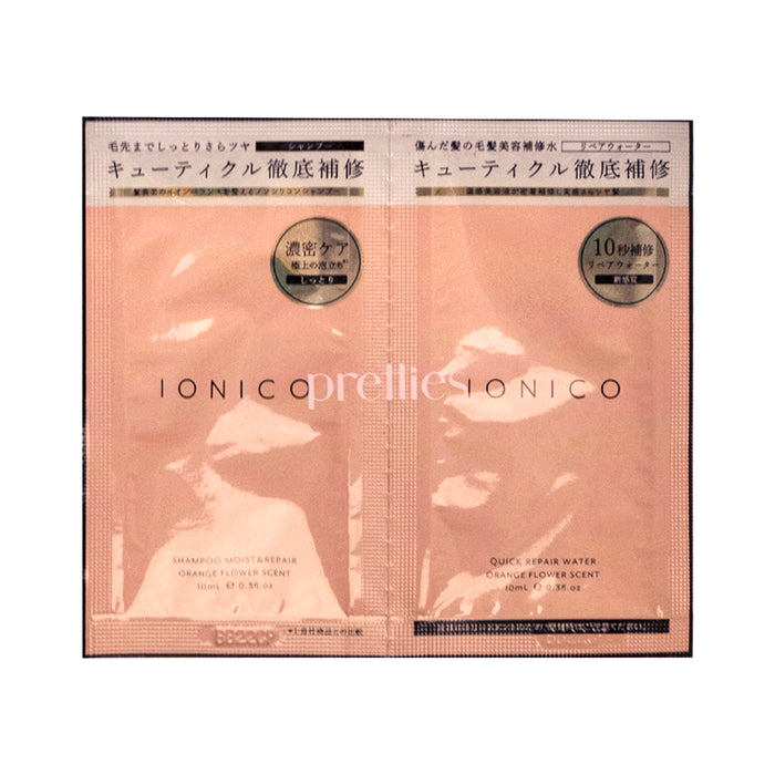 IONICO Damage Care Moist & Repair Shampoo & Quick Repair Water (Orange Flower Scent) (10ml x2)