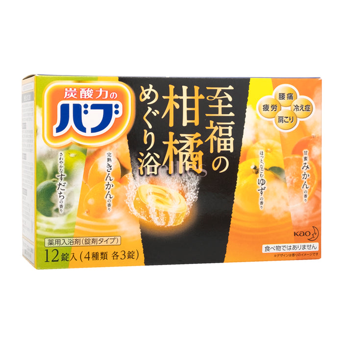 KAO 花王 - 碳酸入浴劑 至福的柑橘 12錠 (4種類 x 3錠)
