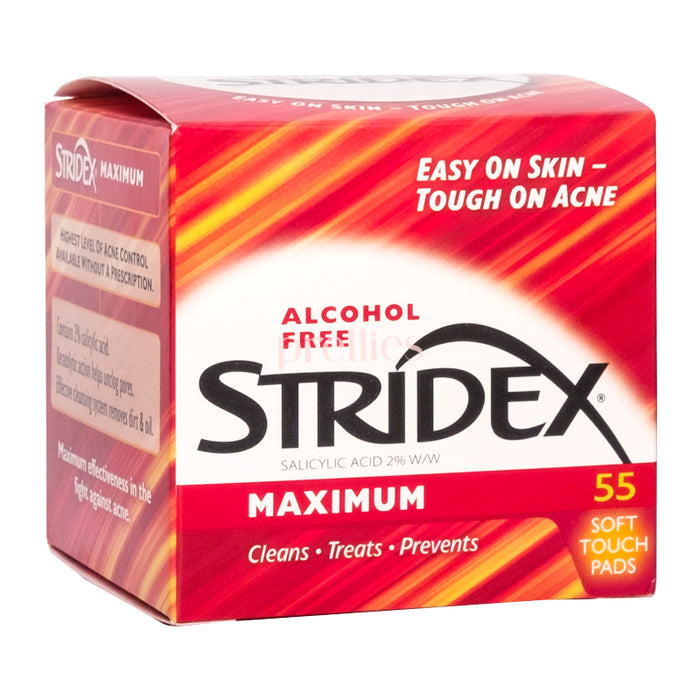 Stridex 無酒精水楊酸棉片 (抗痘/去黑頭粉刺) 55片 (紅)