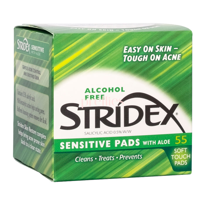 Stridex 無酒精水楊酸棉片 (抗痘/去黑頭粉刺) 55片 (綠-敏感肌適用)