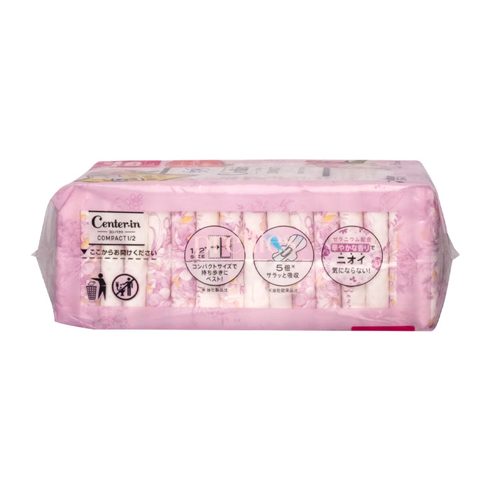 Unicharm Center-In Day Sanitary Napkin 24.5cm(Floral) 16pcs (Pink)